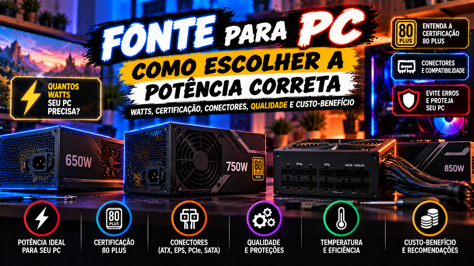 Fonte para PC: Como Escolher a Potência Correta