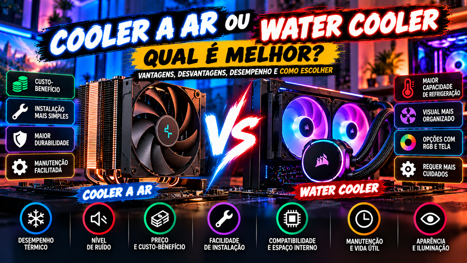 Cooler a Ar ou Water Cooler: Qual é Melhor?