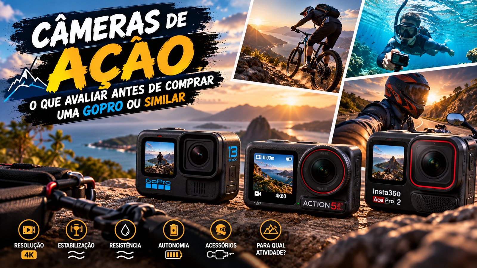 Câmeras de Ação: O Que Avaliar Antes de Comprar uma GoPro ou Similar