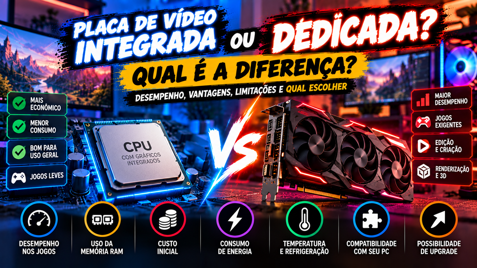 Placa de Vídeo Integrada ou Dedicada: Qual é a Diferença?
