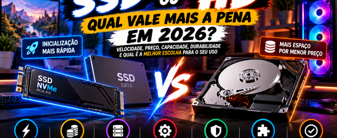 SSD ou HD: Qual Vale Mais a Pena em 2026?